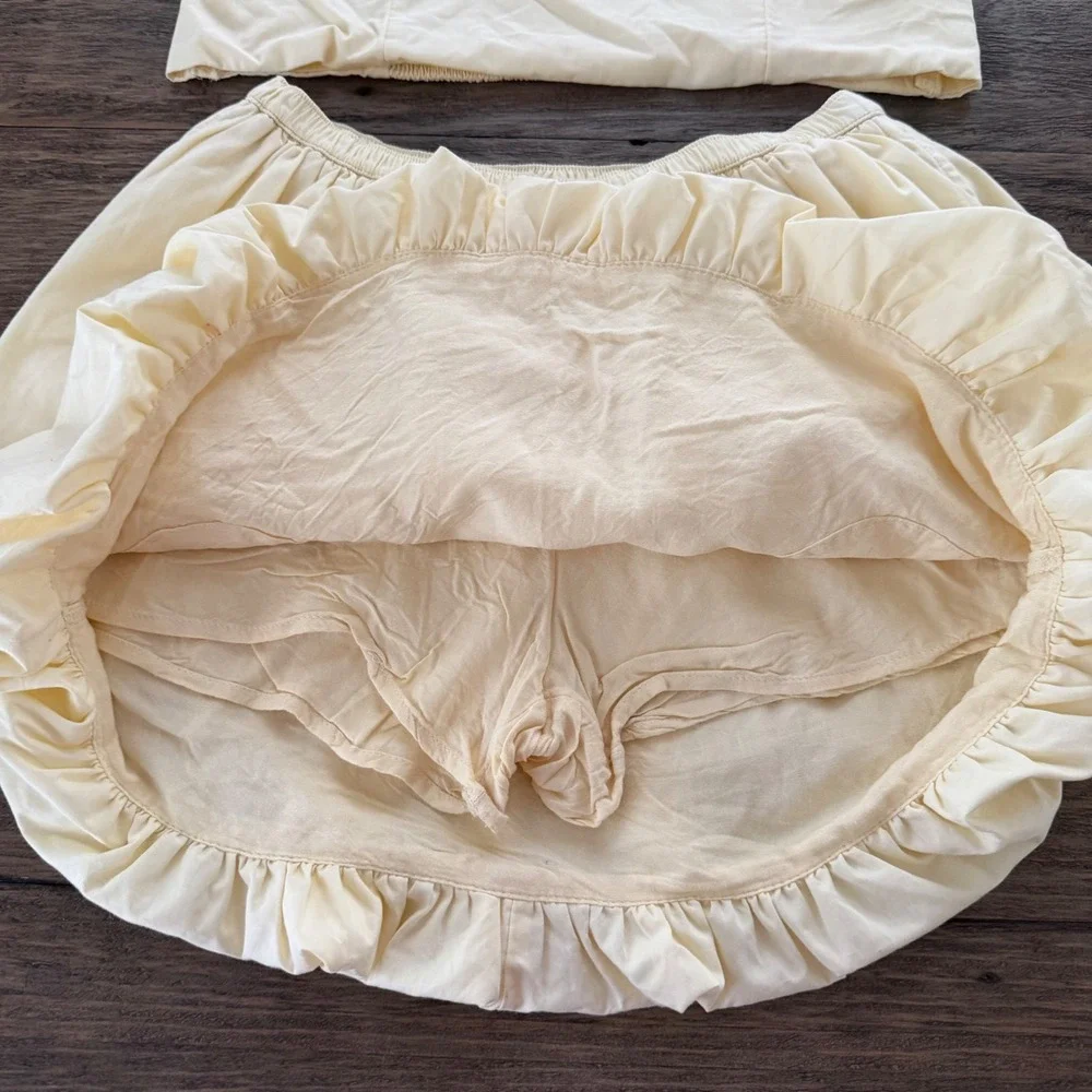 Abercrombie Kids Girls Yellow 2-Piece Ruffle Crop Top and Bubble Skirt Set 13/14